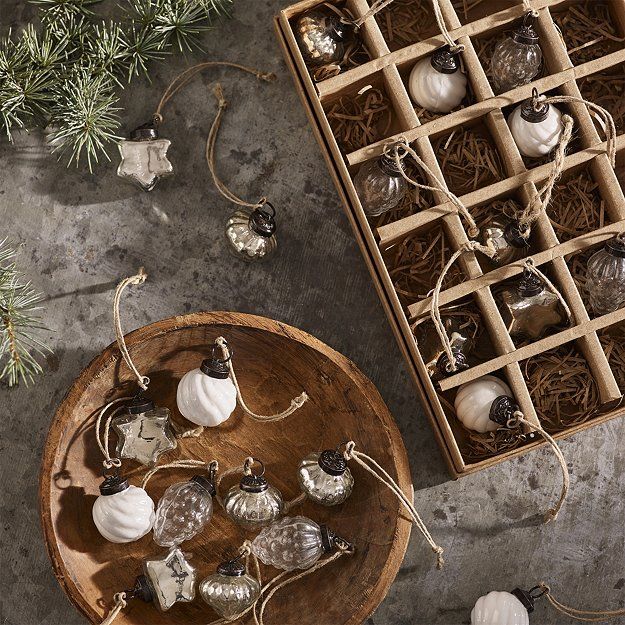 Mixed Mini Baubles – Set of 24 | The White Company (UK)