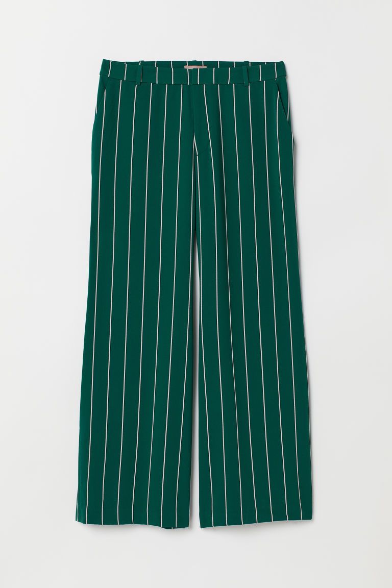 H & M - H & M+ Wide-leg Suit Pants - Green | H&M (US)