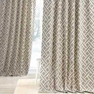 Exclusive Fabrics Martinique Geometric Pattern Cotton Curtain Panel (Single) - 50 X 108 - martini... | Bed Bath & Beyond