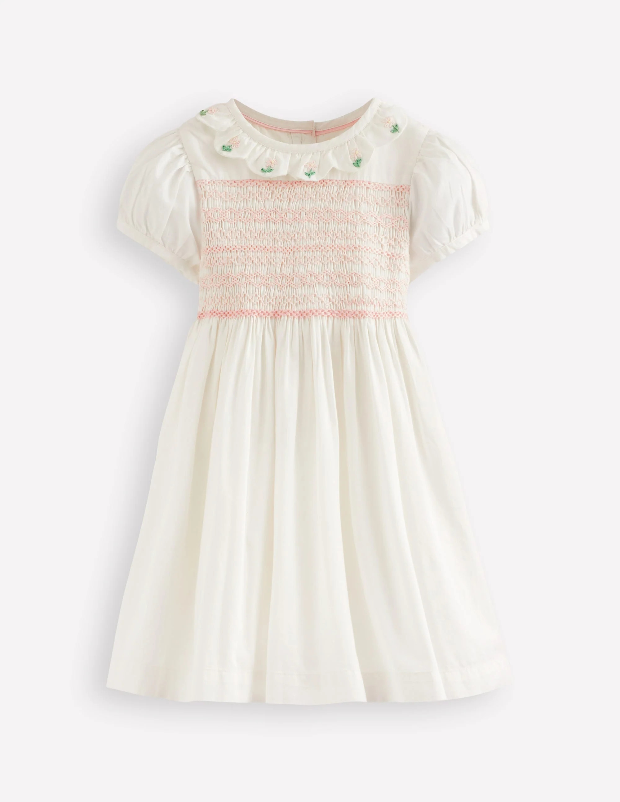 Occasion Smocked Dress-Ivory | Boden UK