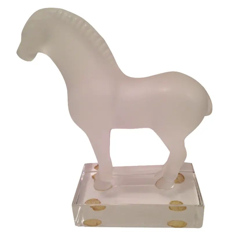 Lalique Crystal Tang Horse | Chairish