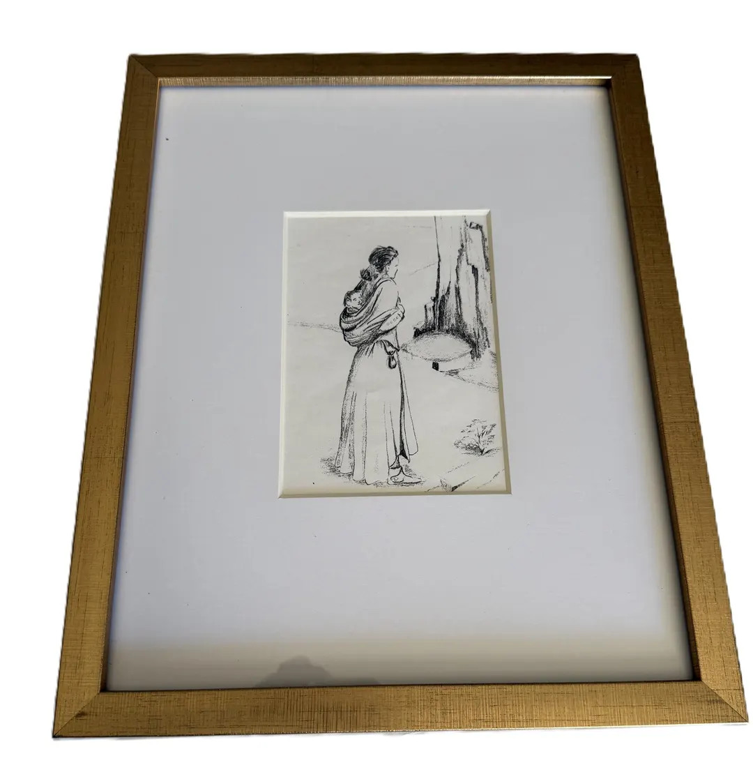 Vintage Original Mother and Child Sketch Signed Drawing Framed Figurative Art 12x15 - Etsy | Etsy (DACH)