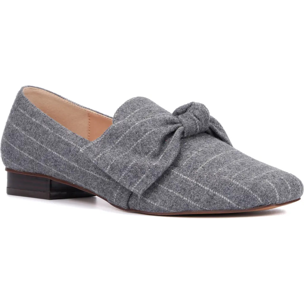NEW YORK AND COMPANY Dominica Bow Loafer in Grey Stripe at Nordstrom Rack, Size 10 | Nordstrom Rack