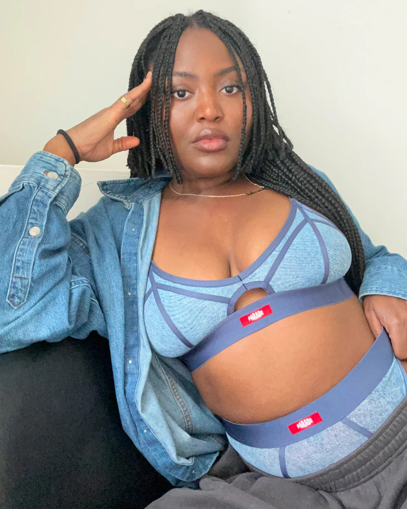 Silky Mesh Sheer High Cut Thong | Silky Mesh (Denim Dupe) | Parade