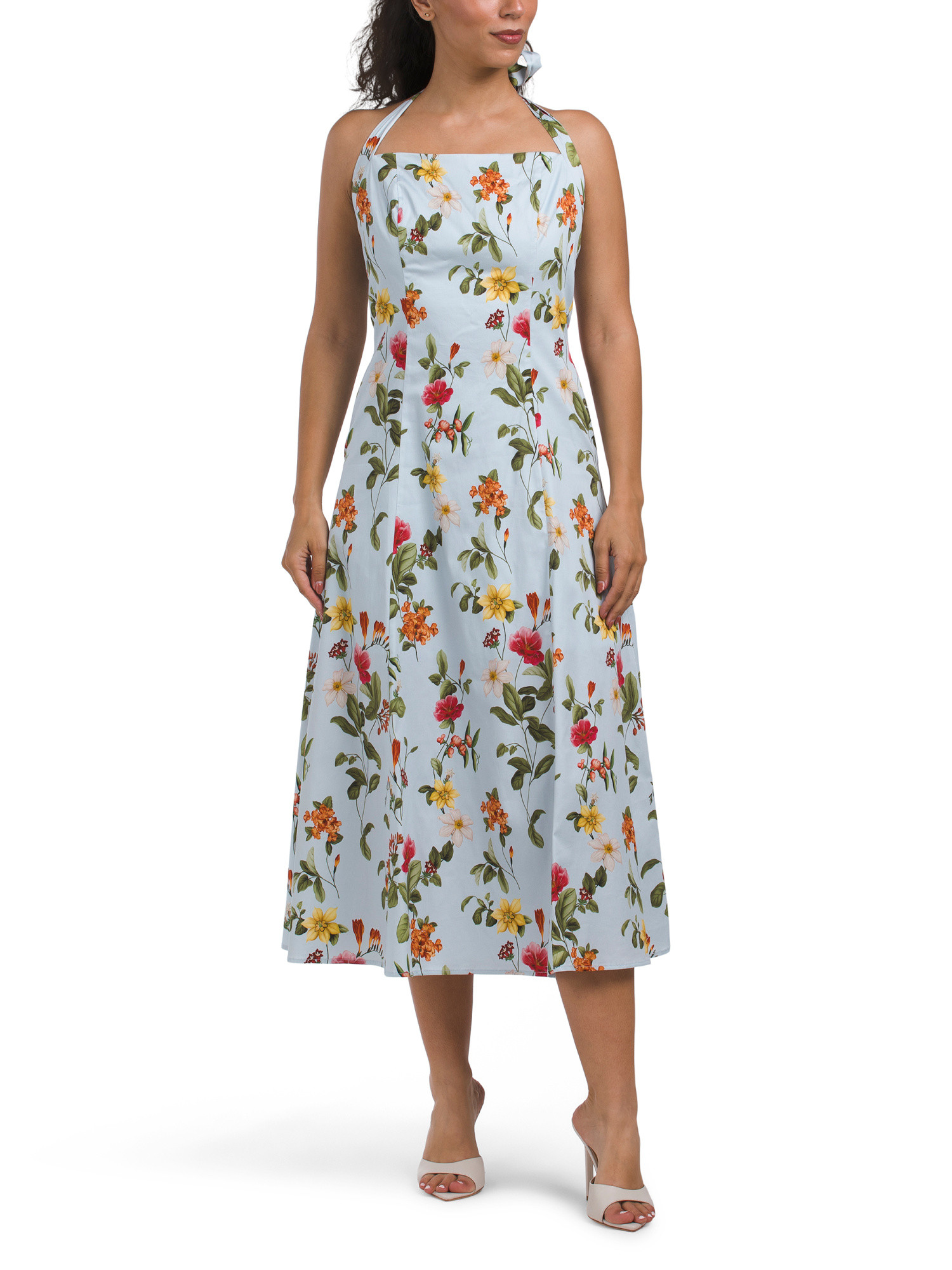 Sleeveless Floral Halter Dress | TJ Maxx