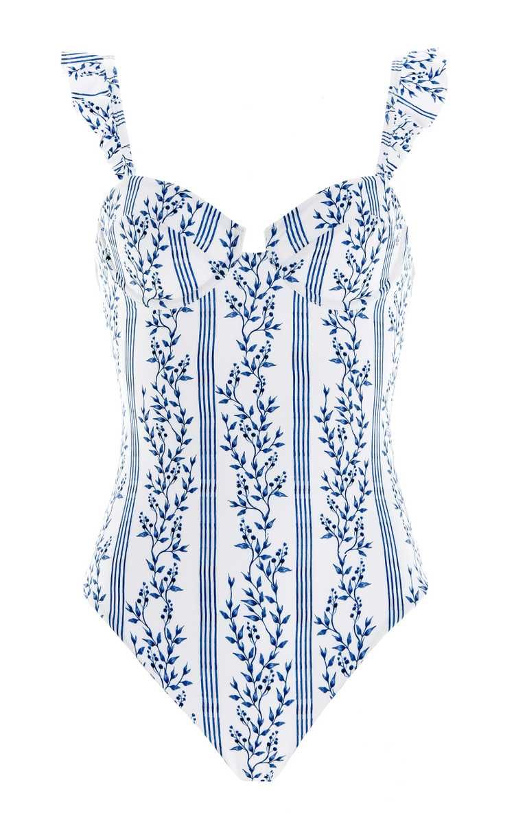 Ajonjoli Ruffled Grosellas-Print One-Piece Swimsuit | Moda Operandi (Global)