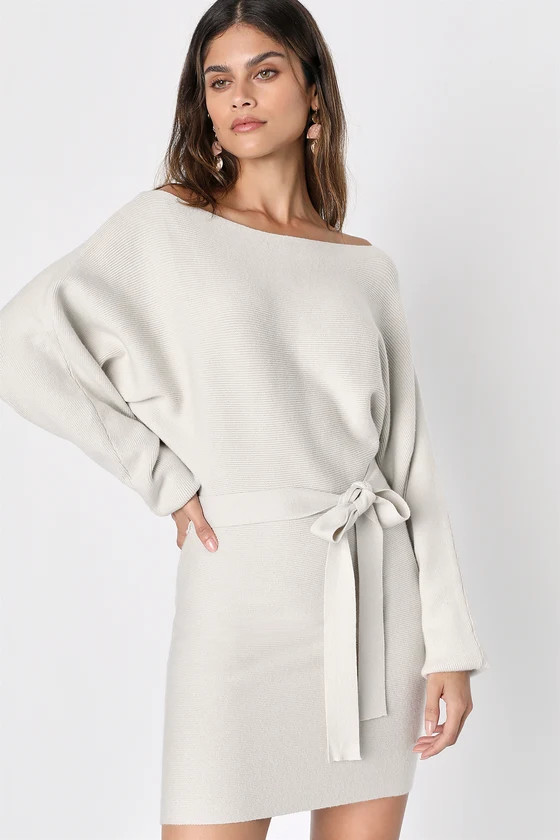 Modern Comfort Ivory Dolman Sleeve Mini Sweater Dress | Lulus