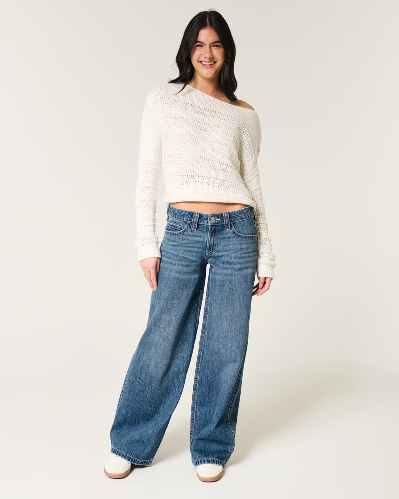 Women's Low-Rise Leopard Print Super Baggy Jeans | Women's Bottoms | HollisterCo.com | Hollister (US)