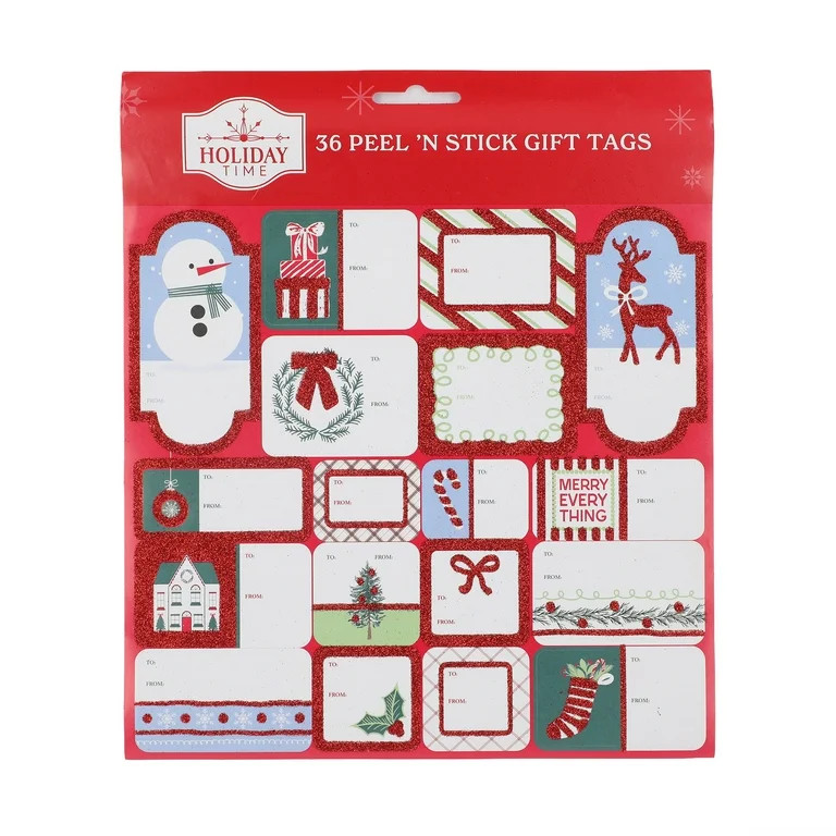 Joyel Christmas Sticker Gift Tags, Multicolor, 36 Count, by Holiday Time | Walmart (US)