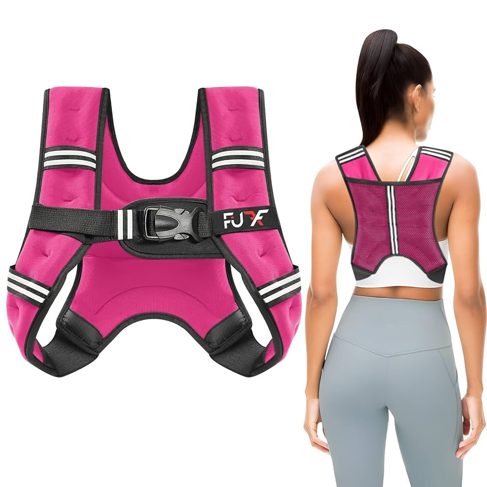 Weighted vest woman - 5lb/12lb/10lb/15lb/20lb/25lb/30lb Weights with Reflective Stripe, Weighted ... | Amazon (US)