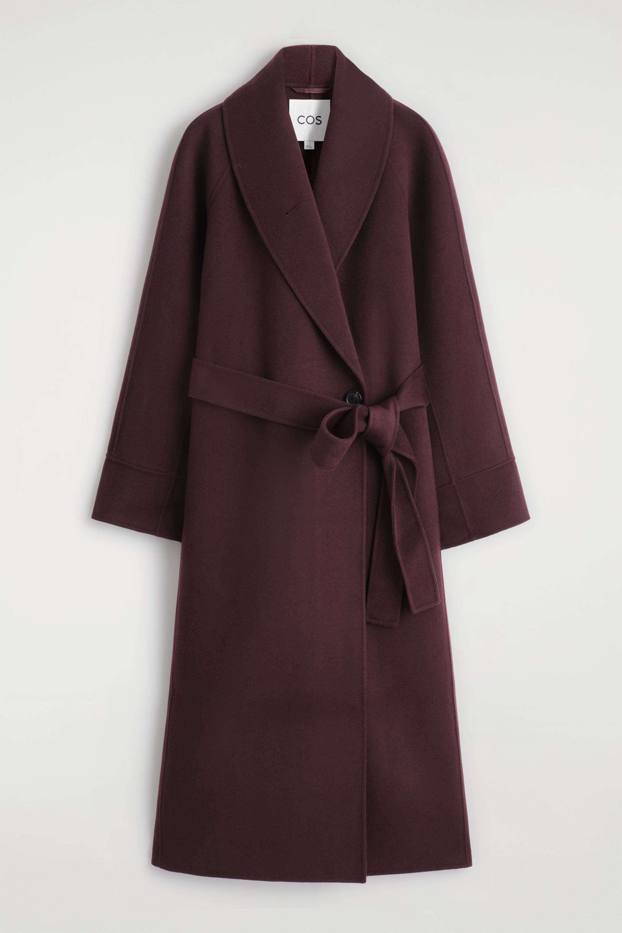 BELTED DOUBLE-FACED WOOL LONG COAT | H&M (UK, MY, IN, SG, PH, TW, HK)