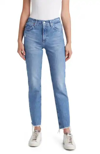 Le Super High Raw Hem Ankle Straight Leg Jeans | Nordstrom