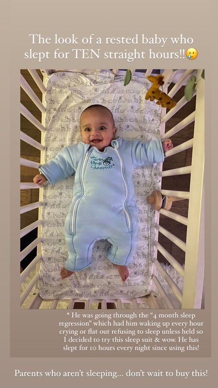 This sleep suit has been a game changer. The longest stretch we’ve ever gotten from our little one was 4 hours until trying this. Now we get TEN! "Magic” indeed. 

Baby Merlin Magic Sleepsuit  

#LTKbaby #LTKbump