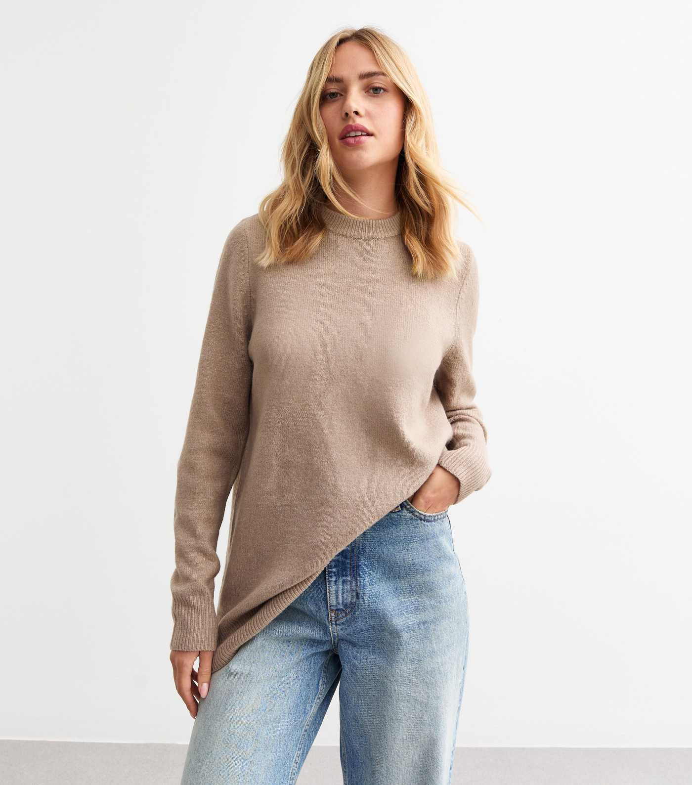 Beige Crew Neck Knit Jumper | New Look | New Look (UK)