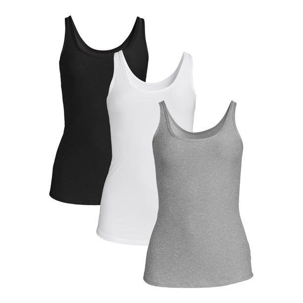 No Boundaries Juniors' Scoop Neck Tank Tops, 3-Pack - Walmart.com | Walmart (US)