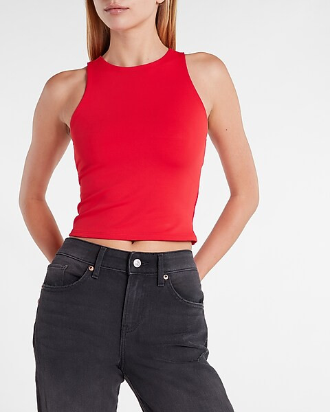 Body Contour Matte High Neck Cropped Tank | Express
