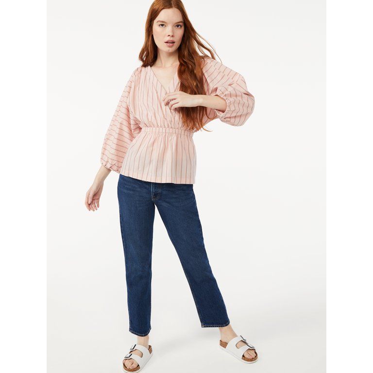 Free Assembly Women's Wrap Top | Walmart (US)