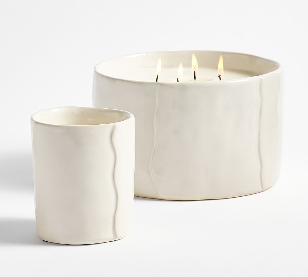 Textured Petal Candle - Bergamot & Oakmoss | Pottery Barn (US)