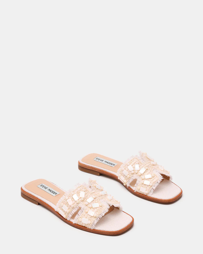 HADYN Shell Bone Raffia Women's Designer Sandal | Steve Madden (US)