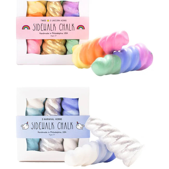 Unicorn & Narwhal Horns Handmade Sidewalk Chalk | Maisonette