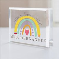 Personalized Teach Love Inspire Acrylic Keepsake, Teacher Gifts, Appreciate Gift, Acrylic Keepsake, End Of School | Etsy (US)