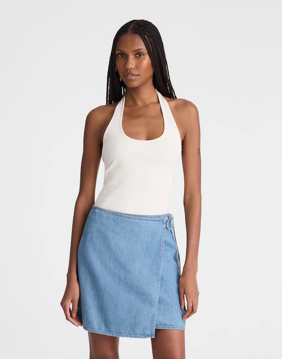 Airy Denim Wrap Mini Skirt | Madewell