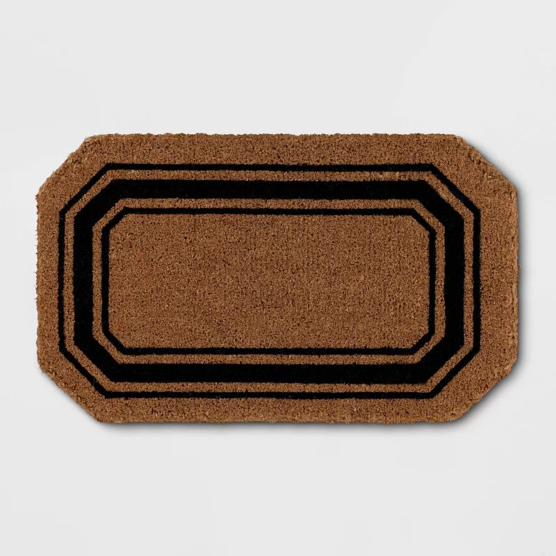 1'6"x2'6" Octagon Frame Coir Doormat Black - Threshold™ designed with Studio McGee™ | Target