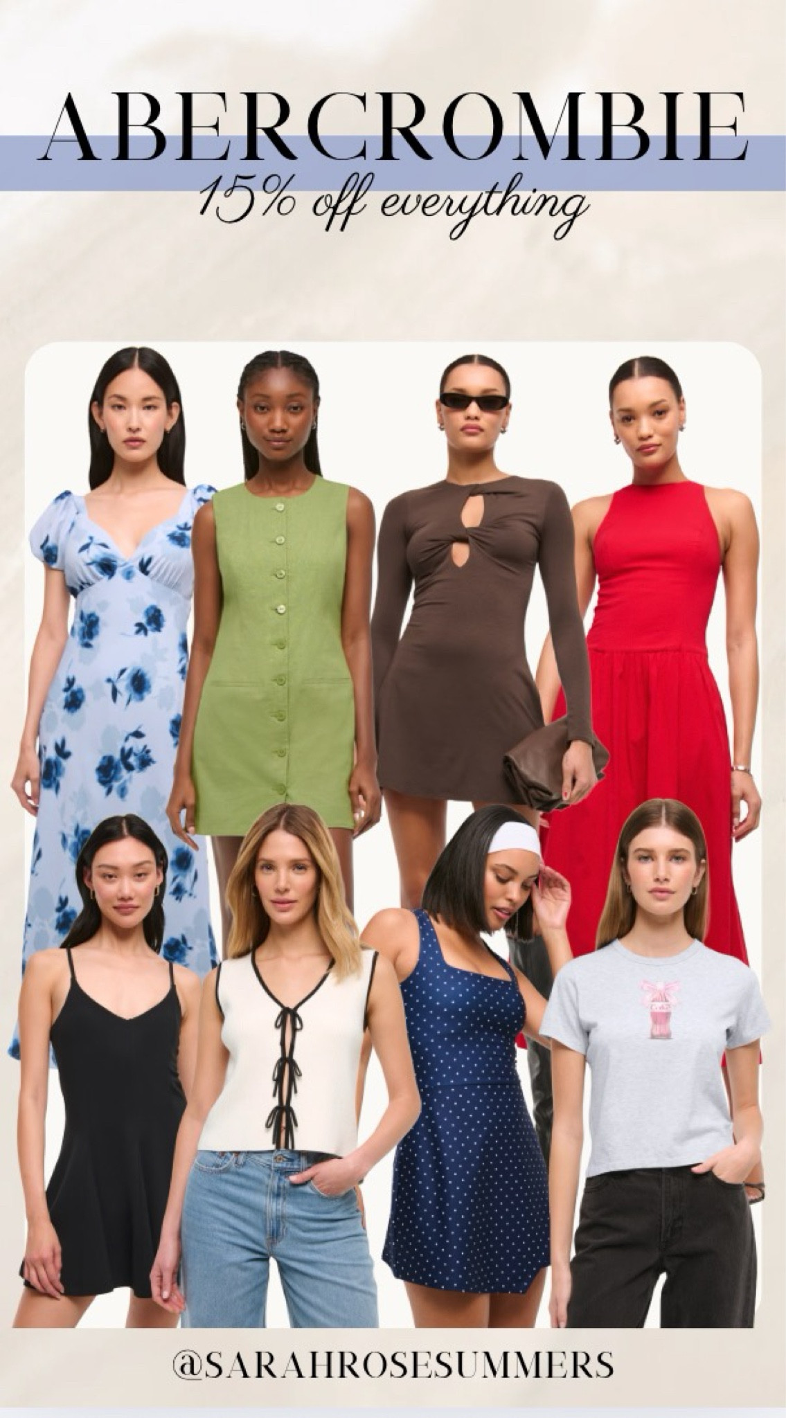 Abercrombie 15% off everything 

#LTKStyleTip #LTKSaleAlert