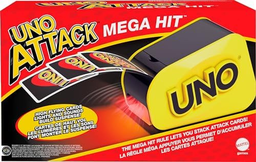 Mattel Games UNO Attack Game with Card Launcher Featuring Lights & Sounds, Plus Mega Hit Rule (Am... | Amazon (US)