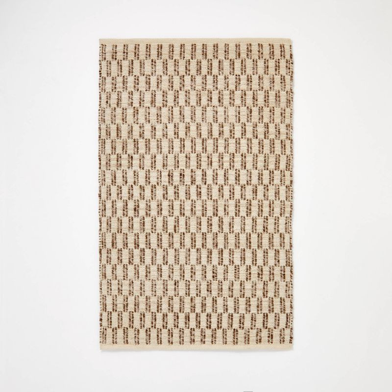 Checkered Stripe Rug Brown - Threshold™ designed with Studio McGee | Target