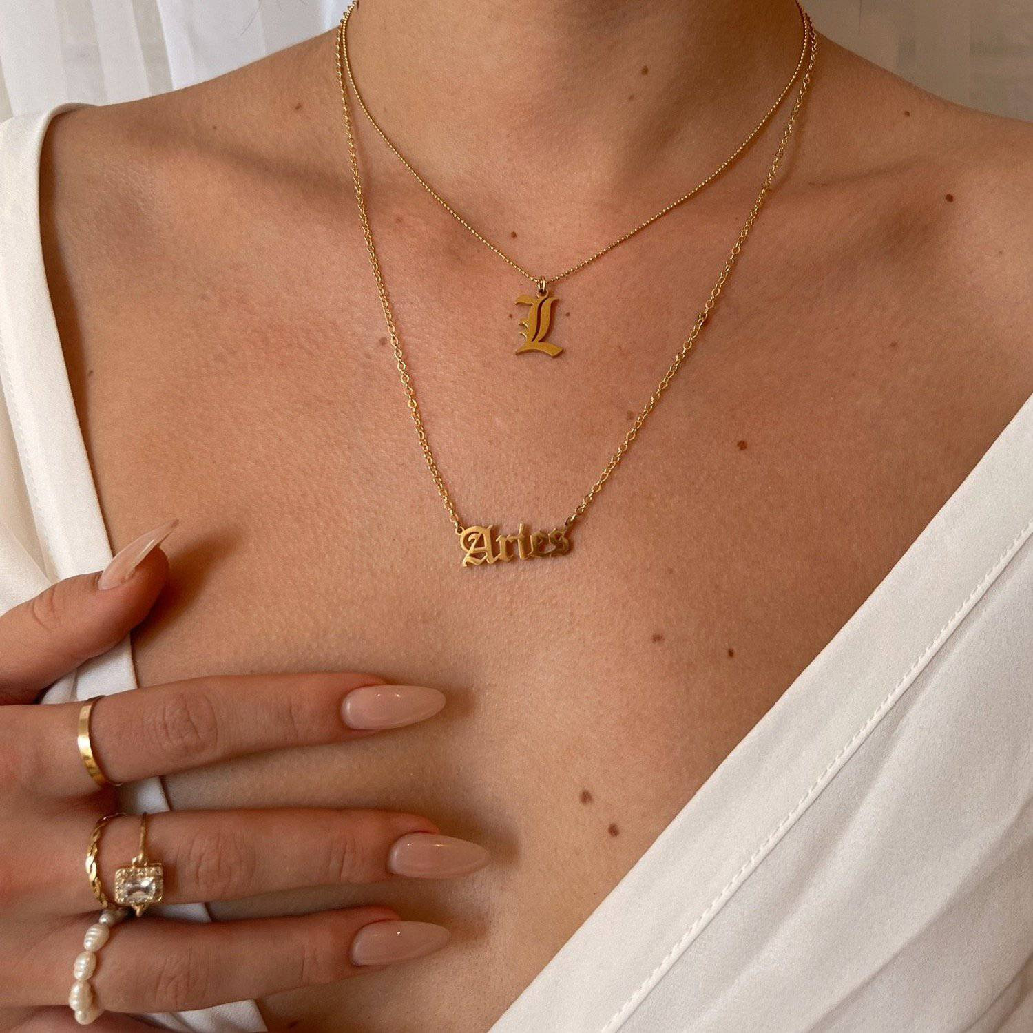 Zodiac Nameplate Necklaces | Dainty Gold Filled | Truly Blessed Jewels | Truly Blessed Jewels