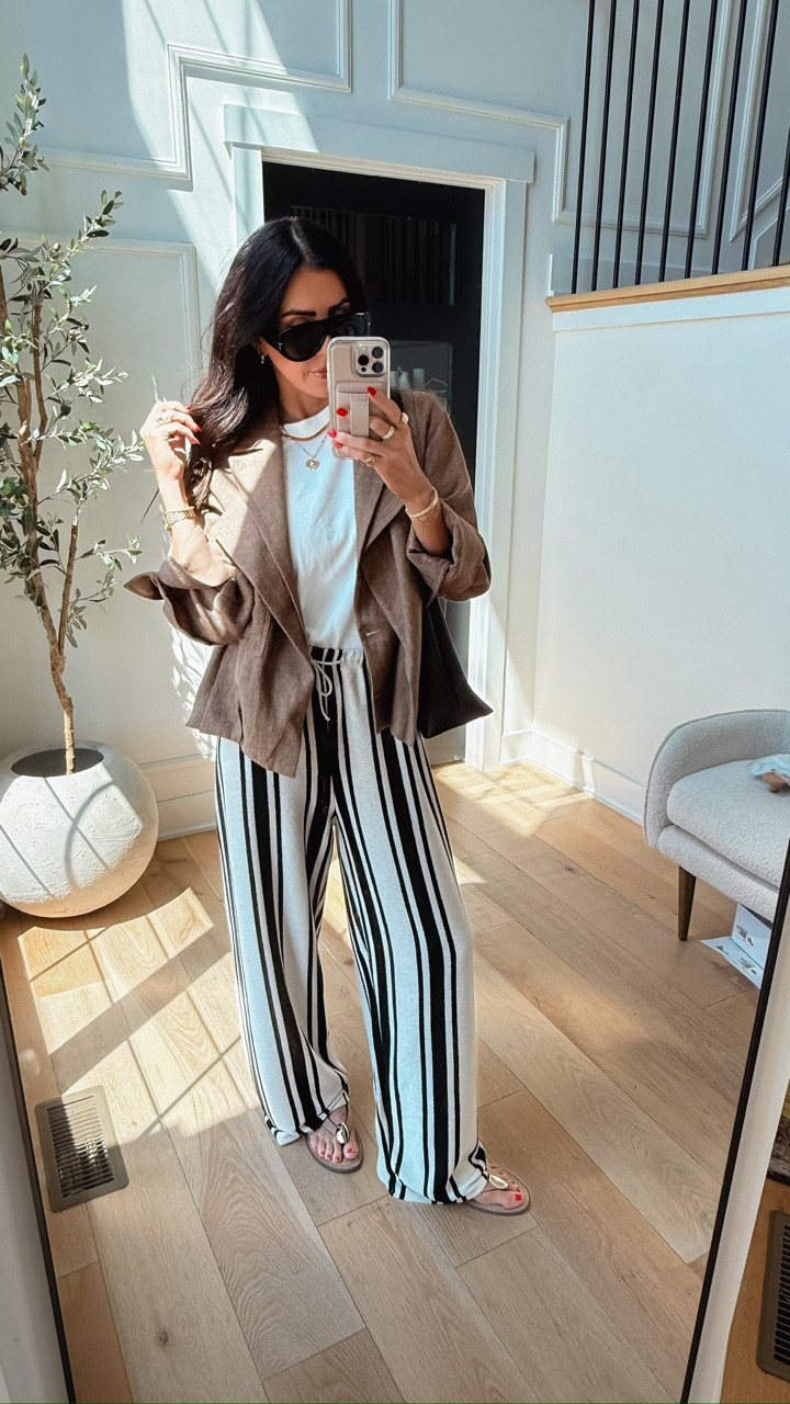 Wearing a small in these striped knit pants from Zara, wearing a medium in this target cropped white T-shirt, wearing a medium in this linen bomber jacket from Zara. The perfect spring book!

#LTKootd #LTKOver40 #LTKTall