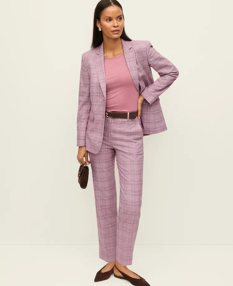The High Rise Everyday Ankle Pant in Plaid | Ann Taylor