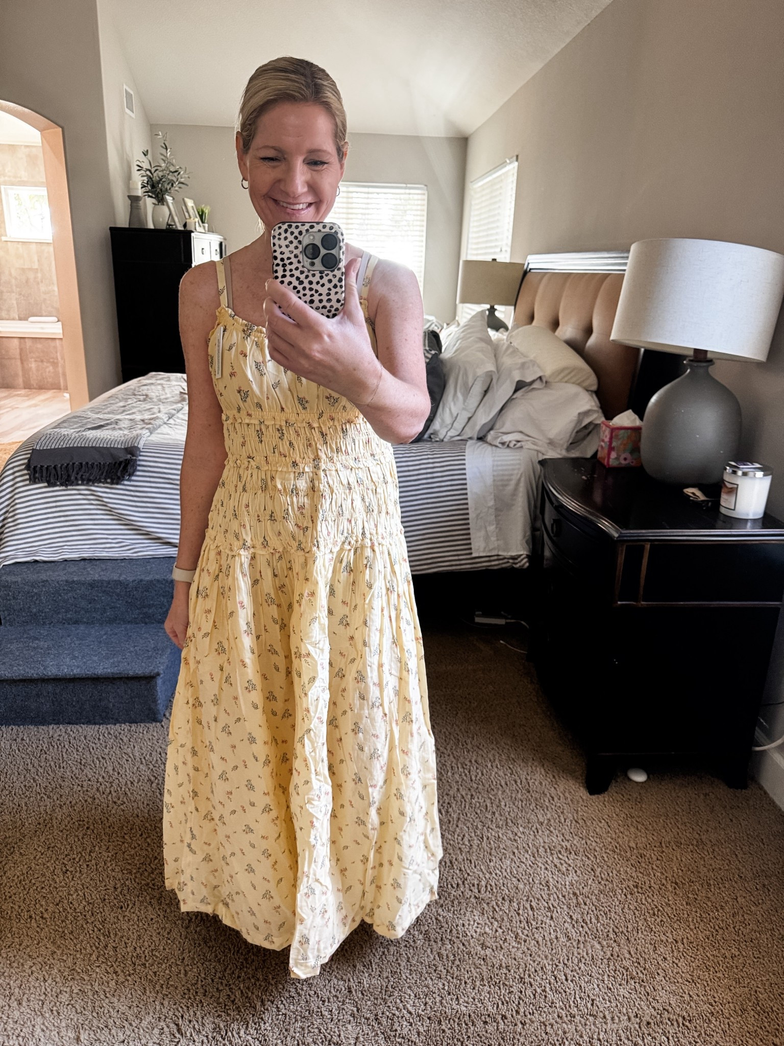 Looking for an Easter dress? This yellow floral maxi dress from Abercrombie would be perfect. I would size down if in between sizes. Can easily be styled with a cardigan too. 

#LTKSeasonal #LTKOver40 #LTKootd