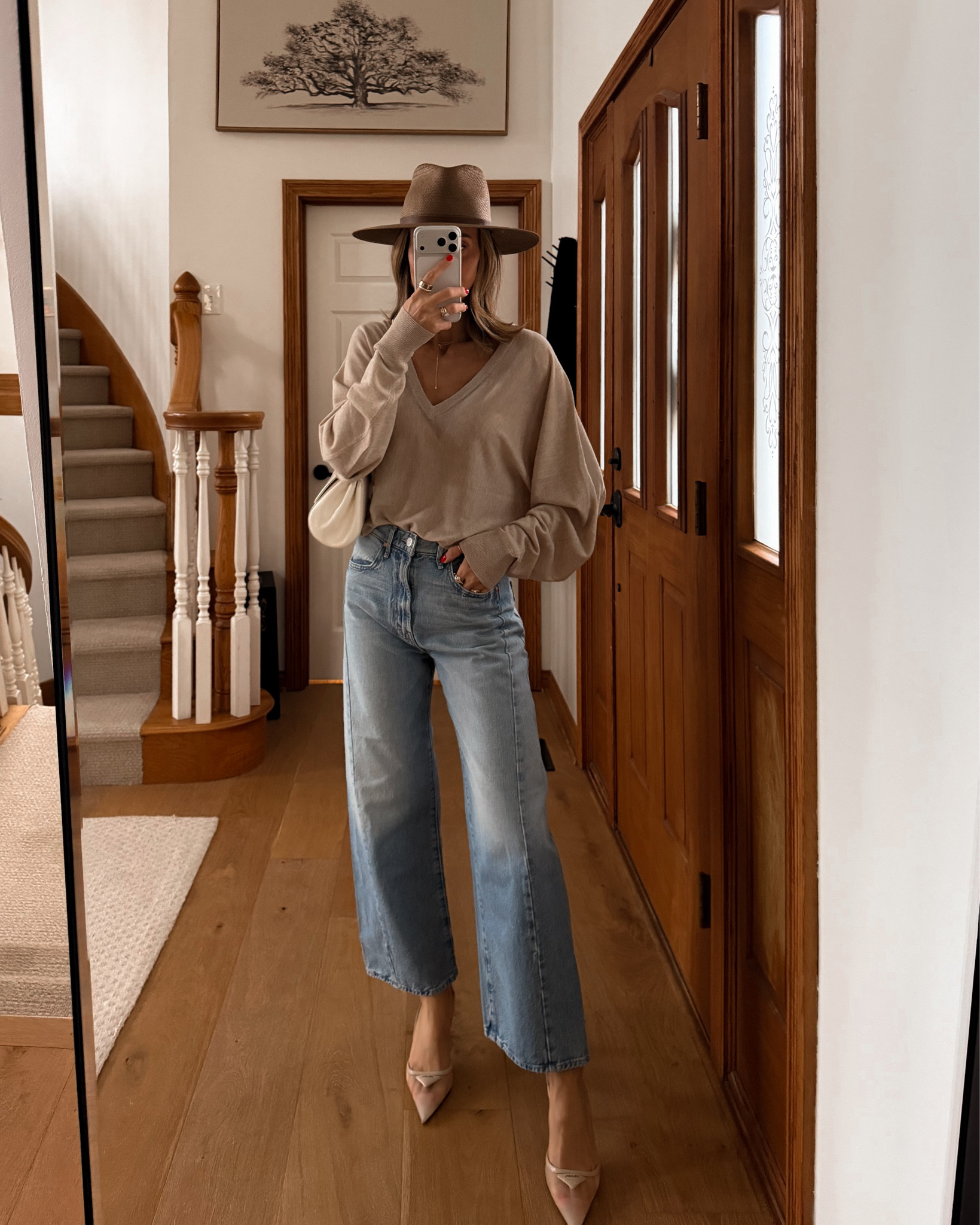 This outfit is such an easy spring transition with an oversized sweater and jeans that still look polished and chic especially when you pair with heels and hat 

#LTKootd #LTKOver40 #LTKSeasonal