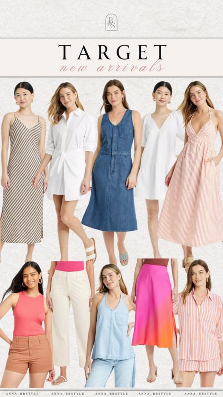 Target new arrivals, denim dress, sundress, white dress, midi skirt, white pants, spring fashion 