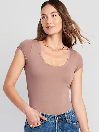 Short-Sleeve Scoop-Neck Bodysuit for Women | Old Navy (US)