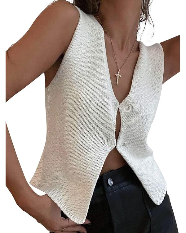 Y2k Vest Going Out Tops for Women Crochet Tube Tank Top Summer Aesthetic Strapless Bandeau Crop T... | Amazon (US)