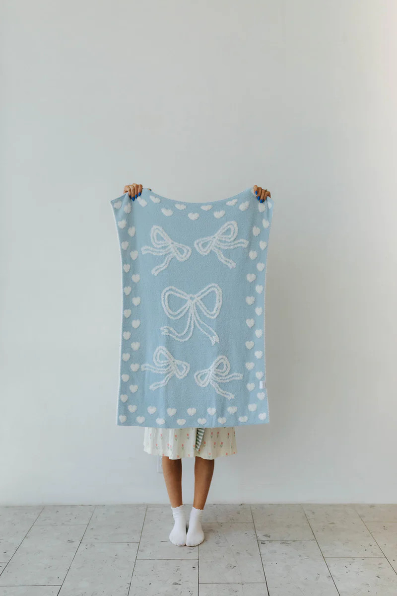 Blue Bow Baby Blanket (30*40) | Shop Staykation