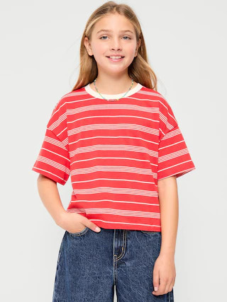 Oversized Short-Sleeve Cropped T-Shirt for Girls | Old Navy (US)