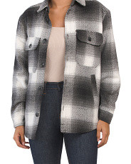 Herringbone Lined Plaid Shacket | TJ Maxx