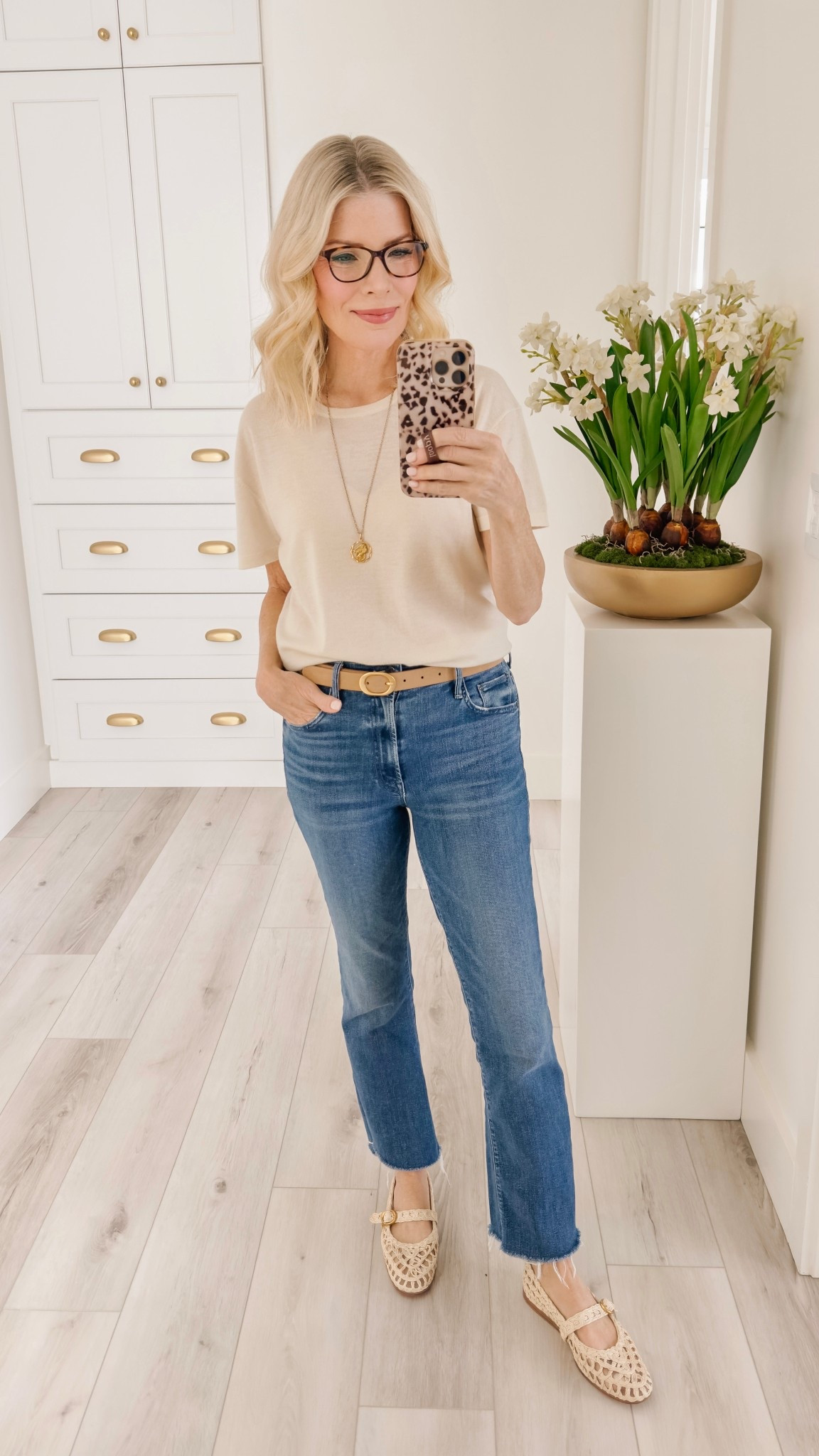 Ootd. My cashmere sweater is super soft and classic in style. I also have it in black. It pairs perfectly with everything from jeans to pleated pants & skirts. 
I’m wearing a size XSmall. It runs a little big. 
My ballet flats are super comfy and the fit is tts  

#LTKTravel #LTKWorkwear #LTKootd