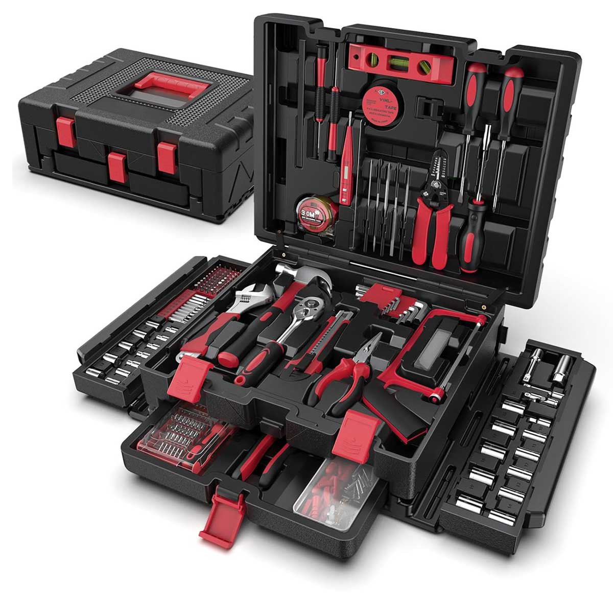 Aoibox 379-Piece Home and Auto Tool Kit with Drawer Portable Complete Household Repair Tool Set General Basic Tool Box Storage Case for Handyman | Lowe's
