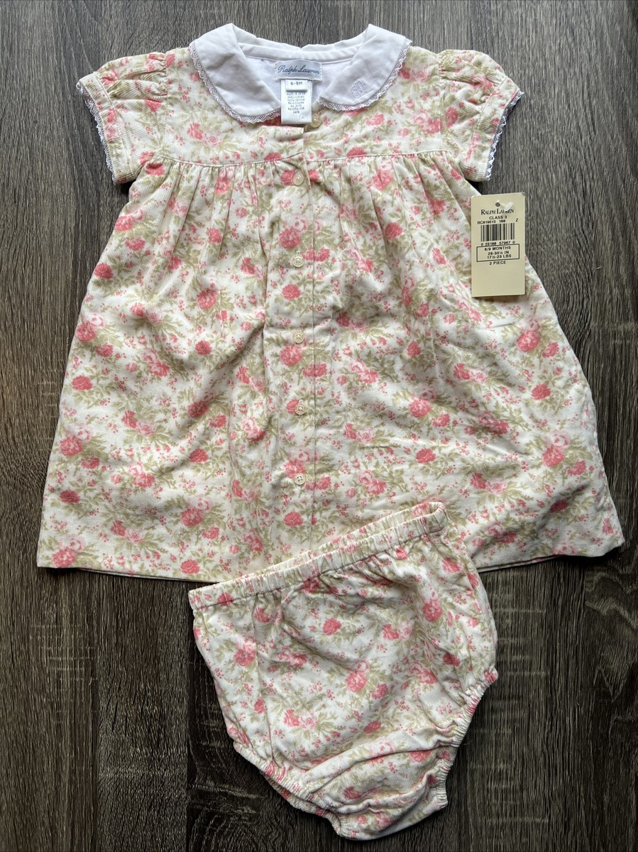 $295 Ralph Lauren Baby Girls Floral Velvet Velour Dress & Bloomers Set Sz 6-9M  | eBay | eBay US