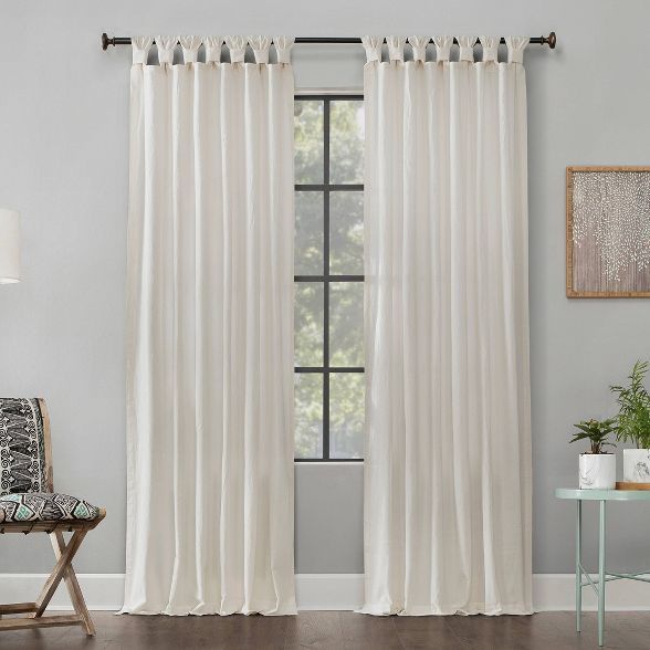 Washed Cotton Twist Tab Light Filtering Curtain Panel - Archaeo | Target