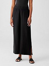 Silk Georgette Crepe Pant with Slits | Eileen Fisher