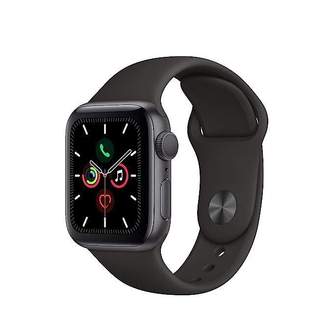 Apple Watch Series 5 (GPS, 40mm) - Space Gray Aluminum Case with Black Sport Band | Amazon (US)