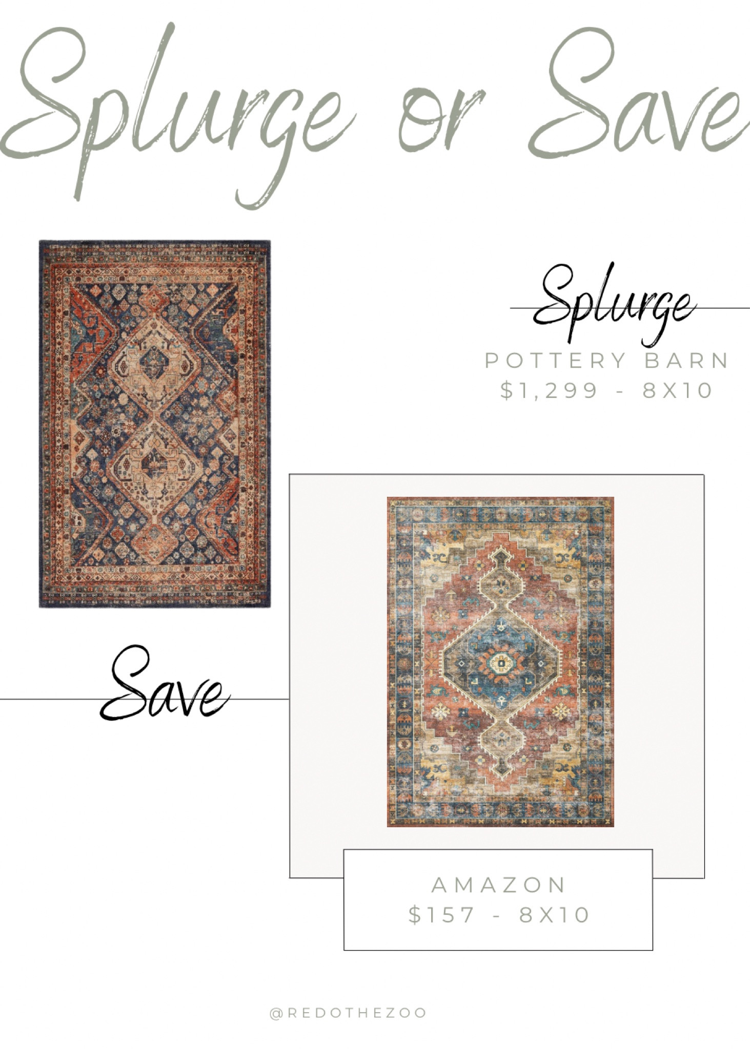 Pottery Barn dupe! Pottery Barn rug dupe! Mahalia rug dupe! Wooo rug, vintage inspired rug, Loloi rug, patterned rug, Amazon rug, Amazon home, Amazon home finds, splurge or save, hand woven rug 

#LTKhome #LTKstyletip #LTKsalealert