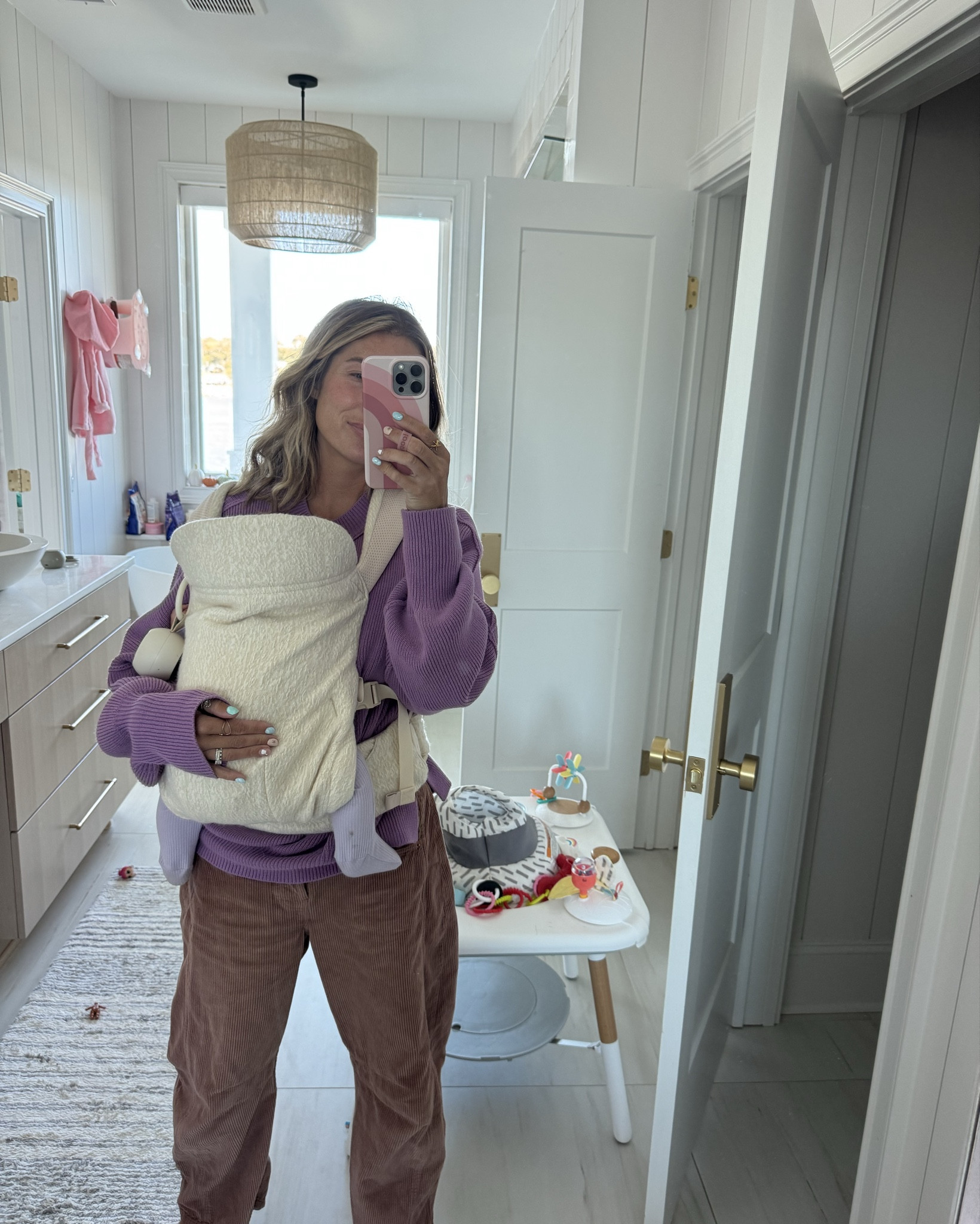 Fall attire - big sweater and barrel corduroy  

#LTKBaby #LTKHoliday