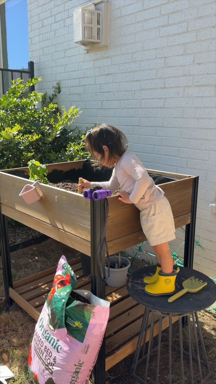 Gardening with Em! We love our raised planter box where we can grow herbs and more. A great activity to do with your little one this spring  

#LTKSeasonal #LTKHome #LTKKids